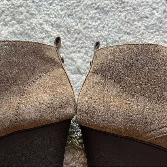 Donald J Pliner Makko bootie ankle boots lace up chunky wedge brown taupe 10 - Picture 9 of 15